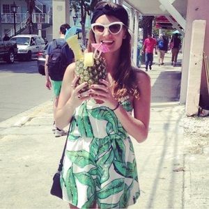 Banana leaf printed Sabo Skirt Romper